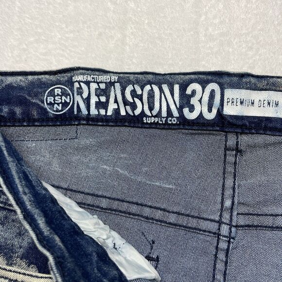 Reason Heart of Darkness Men’s Painted Ripped Jeans Size 30x32 - Picture 11 of 12